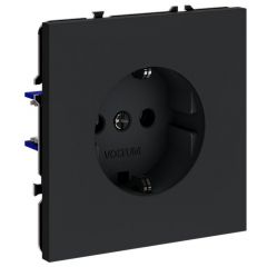 Розетка Вольтум (Voltum) 1-м СП S70 16 А с заземлением VLS040107 графит, SCHUKO