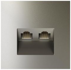 Розетка компьютерная Вольтум 2-м СП S70 RJ45 + RJ45 кат.6 механизм шелк Voltum VLS060204