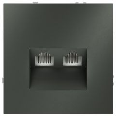 Розетка компьютерная Вольтум 2-м СП S70 RJ45 + RJ45 кат.6 механизм титан Voltum VLS060206
