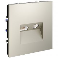 Розетка телевизионная встраиваемая Вольтум S70 TV+RJ45 кат. 6, (кашемир) VLS060703, Voltum
