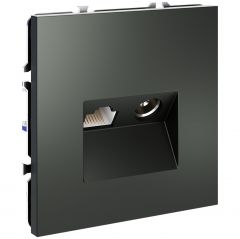 Розетка телевизионная встраиваемая Вольтум S70 TV+RJ45 кат. 6, (титан) VLS060706, Voltum