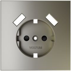 Накладка Вольтум для розетки с заземлением и защитными шторками, с USB A+A, S70 (шелк) VLS000904, Voltum