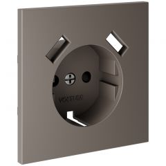 Накладка Вольтум для розетки с заземлением и защитными шторками, с USB A+A, S70 (капучино) VLS000914, Voltum