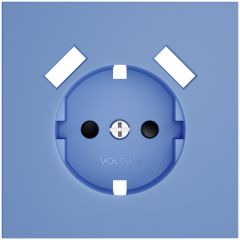 Накладка Вольтум для розетки с заземлением и защитными шторками, с USB A+A, S70 (деним) VLS000915, Voltum