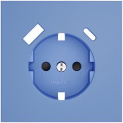 Накладка Вольтум для розетки с заземлением и защитными шторками, с USB A+C, S70 (деним) VLS001015, Voltum