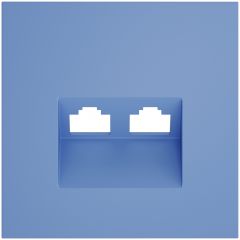 Накладка Вольтум для розетки компьютерной двойной RJ45+RJ45 кат.6, S70 (деним) VLS001415, Voltum