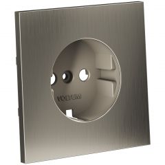 Накладка Вольтум для розетки с заземлением, S70 Metal (никель) VLSM000611, Voltum