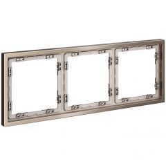 Рамка Вольтум металлическая на 3 поста, S70 Metal (платина) VLSM120310, Voltum