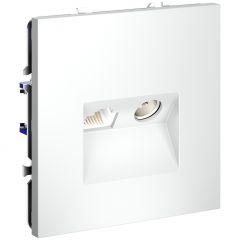 Розетка телевизионная встраиваемая Вольтум S70 TV+RJ45 кат. 6, (белый матовый) VLS060702, Voltum