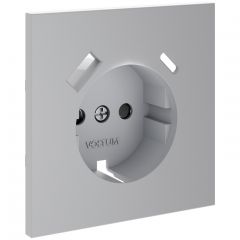 Накладка Вольтум для розетки с заземлением и защитными шторками, с USB A+C, S70 (серый) VLS001016, Voltum