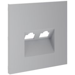 Накладка Вольтум для розетки компьютерной двойной RJ45+RJ45 кат.6, S70 (серый) VLS001416, Voltum