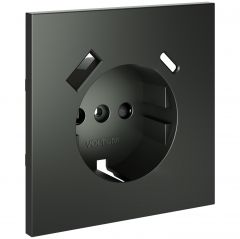 Накладка Вольтум для розетки с заземлением и защитными шторками, с USB A+C, S70 (титан) VLS001006, Voltum