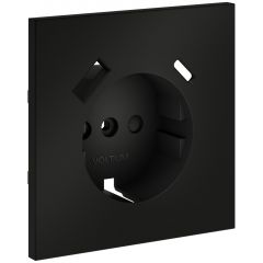 Накладка Вольтум для розетки с заземлением и защитными шторками, с USB A+C, S70 (черный матовый) VLS001008, Voltum