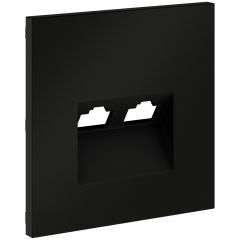 Накладка Вольтум для розетки компьютерной двойной RJ45+RJ45 кат.6, S70 (черный матовый) VLS001408, Voltum