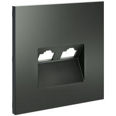 Накладка Вольтум для розетки компьютерной двойной RJ45+RJ45 кат.6, S70 (титан) VLS001406, Voltum
