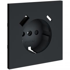 Накладка Вольтум для розетки с заземлением и защитными шторками, с USB A+C, S70 (графит) VLS001007, Voltum