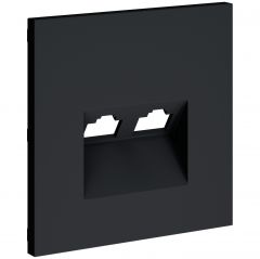 Накладка Вольтум для розетки компьютерной двойной RJ45+RJ45 кат.6, S70 (графит) VLS001407, Voltum