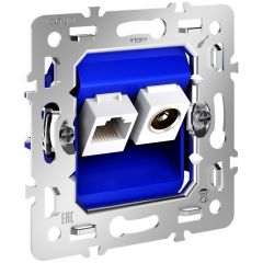 Механизм Вольтум розетки TV+RJ45 кат. 6, S70 VLS0607M, Voltum