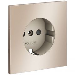Накладка Вольтум для розетки с заземлением и защитными шторками, S70 Metal (платина) VLSM000710, Voltum