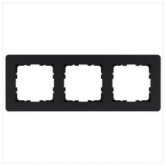 Рамка декоративная Джасмарт (Jasmart) G-Flex 3-м черная матовая soft touch, 85x227x10 мм, G1103PB