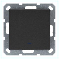 Выключатель Джасмарт (Jasmart) 1-клавиша 10 А IP20 с подсветкой G3011NB, антрацит, скрытая установка