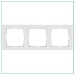 Рамка декоративная Джасмарт (Jasmart) 3-м G-Classic белая глянцевая, 80x80 мм, пластик, G1003W