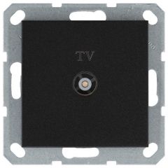 Розетка телевизионная проходная TV Ф9.5мм механизм антрацит Jasmart G6002B
