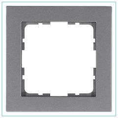 Рамка декоративная Джасмарт (Jasmart) 1-м G-Classic алюминиевая G1001S, IP20, 80x80 мм