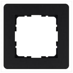 Рамка декоративная Джасмарт (Jasmart) G-Flex 1-м черная матовая soft touch, 80x80x10 мм, G1101PB
