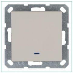 Выключатель Джасмарт (Jasmart) 1-клавиша 10 А IP20 с подсветкой G3011NT, тауп, скрытая установка