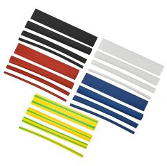Набор трубок термоусадочных тонкостен. ИЭК ТТУ 2/1; 4/2; 6/3; 8/4 (ЖЗ; С; К; Ч) 20х8см разноцвет. IEK UDRS-D2-D8-10-1