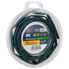 Трубка термоусадочная ИЭК ТТУ нг-LS 5/2.5 зелёный (уп.2м) IEK UDR12-005-D25-002-K06-T