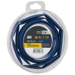 Трубка термоусадочная ИЭК ТТУ нг-LS 2/1 синий (уп.2м) IEK UDR12-002-001-002-K07-T