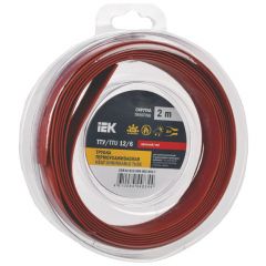 Трубка термоусадочная ИЭК ТТУ нг-LS 12/6 красный (уп.2м) IEK UDR12-012-006-002-K04-T