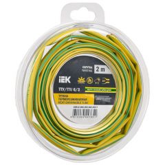 Трубка термоусадочная ИЭК ТТУ нг-LS 6/3 желт./зел. (уп.2м) IEK UDR12-006-003-002-K52-T