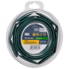 Трубка термоусадочная ИЭК ТТУ нг-LS 6/3 зелёный (уп.2м) IEK UDR12-006-003-002-K06-T