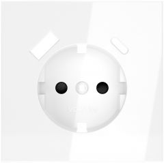 Накладка Вольтум для розетки с заземлением и защитными шторками, с USB A+C, S70 (белый глянцевый) VLS001001, Voltum