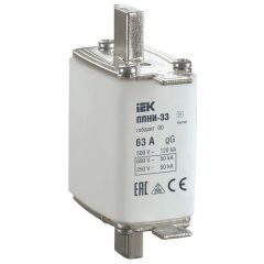 Вставка плавкая ИЭК ППНИ-33 63А габарит 00 IEK DPP10-063