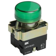 Индикатор светосигнальный ИЭК LAY5-BU63 d22мм 230В зелёный KARAT IEK BLS50-BU-K06
