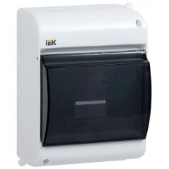 Корпус ИЭК ОП КМПн 2/4 Krepta 3 IP30 для 4-х авт. выкл. прозрачный крышка пластиковый белый IEK MKP42-N-04-30-12
