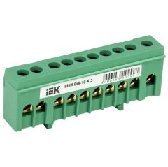 Шина ИЭК PE земля в корп. изол. на DIN-рейку ШНИ-6х9-10-К-З IEK YNN10-69-10KD-K06