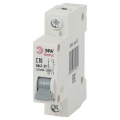 Выключатель автоматический модульный Эра 1п C 10А 4.5кА ВА 47-29 SIMPLE-mod-02 Б0039219 ERA