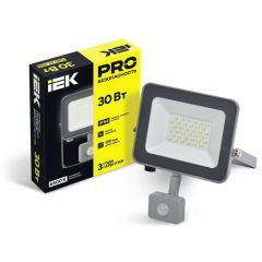 Прожектор светодиодный ИЭК СДО 07-30Д 30Вт 6500К IP54 с датчиком движ. сер. IEK LPDO702-30-K03