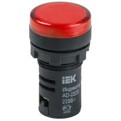 Лампа светосигнальная ИЭК AD22DS d22мм 230В красный KARAT IEK BLS10-ADDS-230-K04
