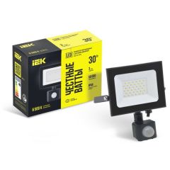 Прожектор светодиодный ИЭК СДО 06-30Д 6500К IP54 с ДД чёрный IEK LPDO602-30-65-K02