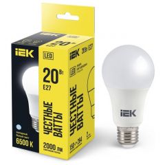 Лампа светодиодная ИЭК A60 20Вт грушевидная 230В 6500К E27 IEK LLE-A60-20-230-65-E27