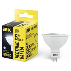 Лампа светодиодная ИЭК MR16 софит 5Вт 230В 6500К GU5.3 IEK LLE-MR16-5-230-65-GU5