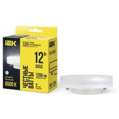 Лампа светодиодная ИЭК T75 таблетка 12Вт 230В 6500К GX53 IEK LLE-T80-12-230-65-GX53