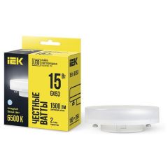 Лампа светодиодная ИЭК T75 таблетка 15Вт 230В 6500К GX53 IEK LLE-T80-15-230-65-GX53