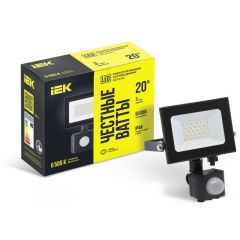 Прожектор светодиодный ИЭК СДО 06-20Д 6500К IP54 с ДД чёрный IEK LPDO602-20-65-K02